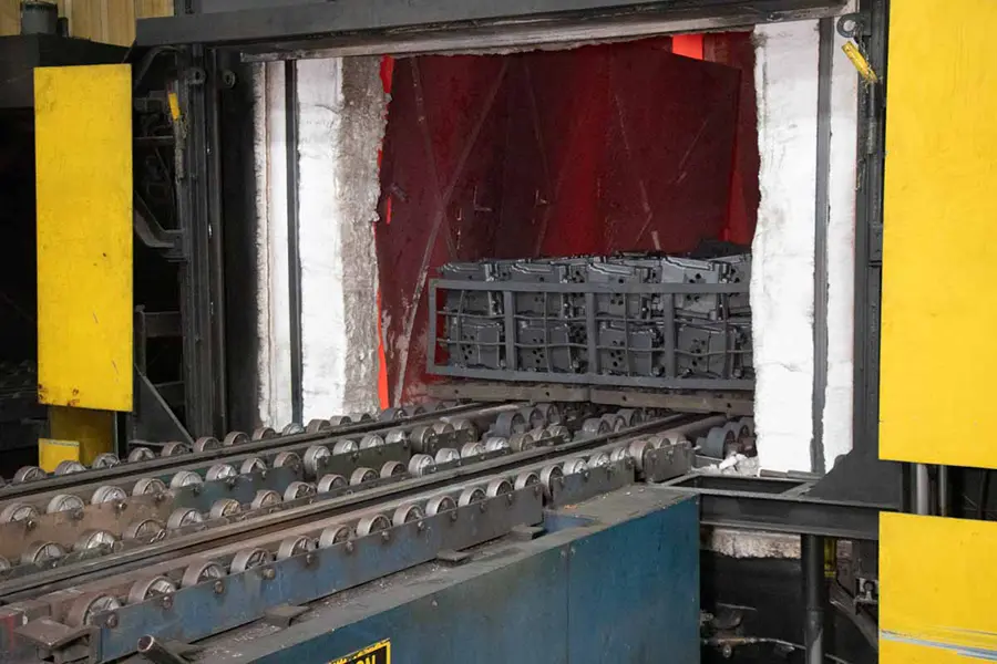 metal materials cooling down in a machine
